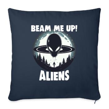 SciFi and Extraterrestrial Aliens and UFO Fan - Sofa pillowcase 17,3'' x 17,3'' (45 x 45 cm) - navy - Front