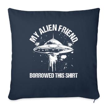 SciFi and Extraterrestrial Aliens and UFO Fan - Sofa pillowcase 17,3'' x 17,3'' (45 x 45 cm) - navy - Front