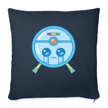 Sad Robot Vacuum Cleaner Kawaii - Sofa pillowcase 17,3'' x 17,3'' (45 x 45 cm) - navy - Front