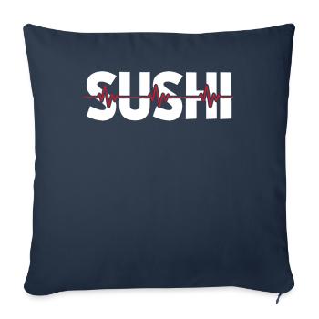 Sushi Ekg Heartbeat - Sofa pillowcase 17,3'' x 17,3'' (45 x 45 cm) - navy - Front