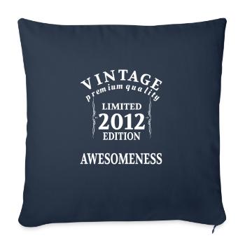 Birthday Vintage Born 2012 Limited - Sofa pillowcase 17,3'' x 17,3'' (45 x 45 cm) - navy - Front