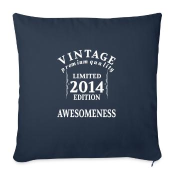 Birthday Vintage Born 2014 Limited - Sofa pillowcase 17,3'' x 17,3'' (45 x 45 cm) - navy - Front