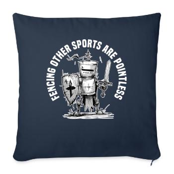 Masque Fencer Sport Design Sur Jeu Sur L’escrime De Combat - Housse de coussin décorative 45 x 45 cm - bleu marine - Devant