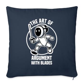 Masque Fencer Sport Design Sur Jeu Sur L’escrime De Combat - Housse de coussin décorative 45 x 45 cm - bleu marine - Devant