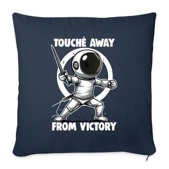 Masque Fencer Sport Design Sur Jeu Sur L’escrime De Combat - Housse de coussin décorative 45 x 45 cm - bleu marine - Devant