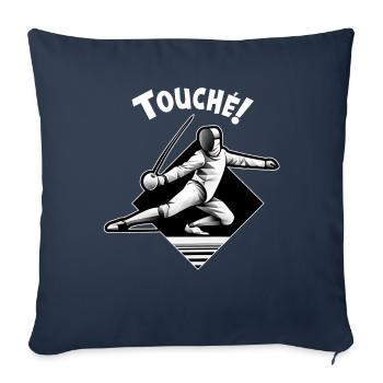 Masque Fencer Sport Design Sur Jeu Sur L’escrime De Combat - Housse de coussin décorative 45 x 45 cm - bleu marine - Devant