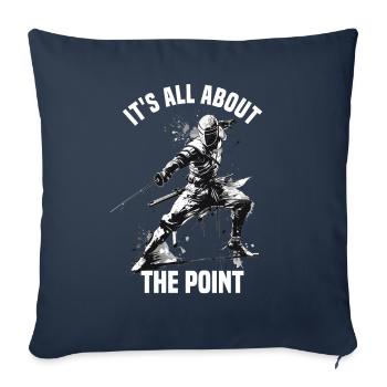 Masque Fencer Sport Design Sur Jeu Sur L’escrime De Combat - Housse de coussin décorative 45 x 45 cm - bleu marine - Devant