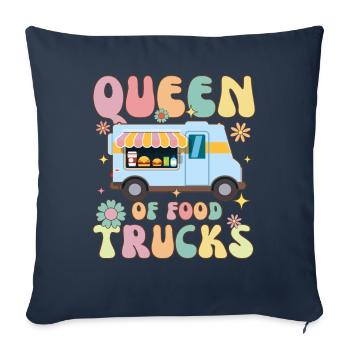 Reine des Food Trucks Groovy Foodie - Housse de coussin décorative 45 x 45 cm - bleu marine - Devant