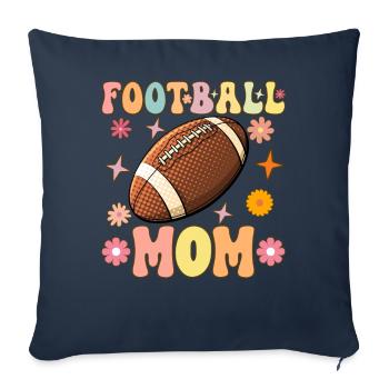 Football Maman Groovy Football Mutter - Housse de coussin décorative 45 x 45 cm - bleu marine - Devant