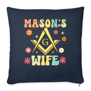 Franc-maçon Groovy Franc-maçonnerie Franc-maçonnerie - Housse de coussin décorative 45 x 45 cm - bleu marine - Devant
