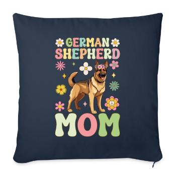 German Shepherd Mom Groovy Dog Mom - Sofa pillowcase 17,3'' x 17,3'' (45 x 45 cm) - navy - Front