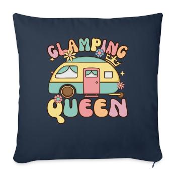 Glamping Queen Groovy Female Glamper Camping - Sofa pillowcase 17,3'' x 17,3'' (45 x 45 cm) - navy - Front