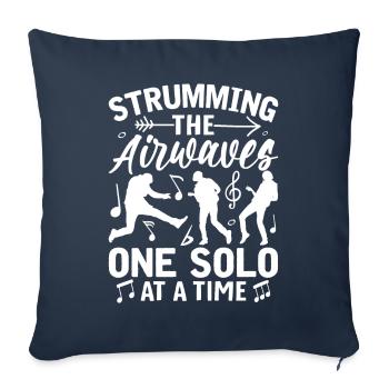 Air Guitar Air Guitariste Regardant Les Vagues De L’air - Housse de coussin décorative 45 x 45 cm - bleu marine - Devant