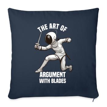 Masque Fencer Sport Design Sur Jeu Sur L’escrime De Combat - Housse de coussin décorative 45 x 45 cm - bleu marine - Devant