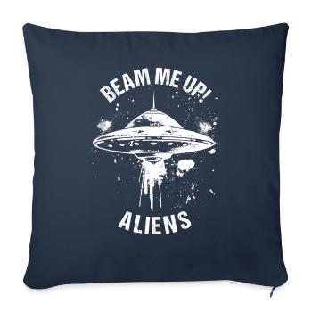 SciFi and Extraterrestrial Aliens and UFO Fan - Sofa pillowcase 17,3'' x 17,3'' (45 x 45 cm) - navy - Front