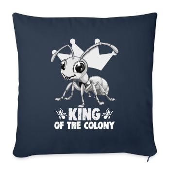 Ant Farm Owner Ant Breeder King Of The - Sofa pillowcase 17,3'' x 17,3'' (45 x 45 cm) - navy - Front