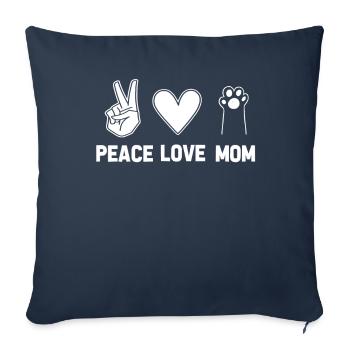 Katze Peace Love Cat Mom - Sofa pillowcase 17,3'' x 17,3'' (45 x 45 cm) - navy - Front