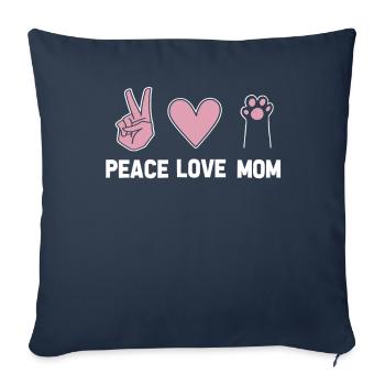 Katze Peace Love Cat Mom - Sofa pillowcase 17,3'' x 17,3'' (45 x 45 cm) - navy - Front