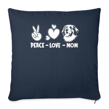 Saint Bernard Peace Love Dog Mom - Sofa pillowcase 17,3'' x 17,3'' (45 x 45 cm) - navy - Front