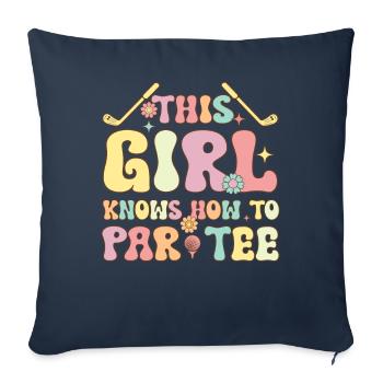 Groovy Golf Girl Golfing Cette Fille Sait Pa - Housse de coussin décorative 45 x 45 cm - bleu marine - Devant