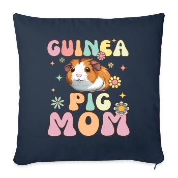 Guinea Pig Mom Groovy Guinea Pig - Sofa pillowcase 17,3'' x 17,3'' (45 x 45 cm) - navy - Front