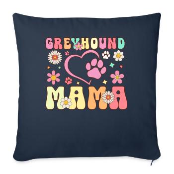 Greyhound Mom Groovy Dog Lover Dog Mom - Sofa pillowcase 17,3'' x 17,3'' (45 x 45 cm) - navy - Front