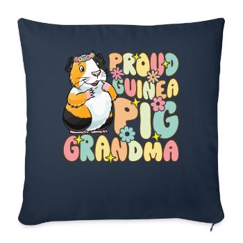 Fier cochon d’Inde grand-mère Groovy cochon d’Inde - Housse de coussin décorative 45 x 45 cm - bleu marine - Devant
