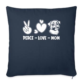 Brussels Griffon Peace Love Dog Mom - Sofa pillowcase 17,3'' x 17,3'' (45 x 45 cm) - navy - Front