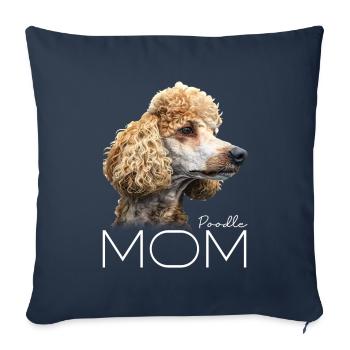 Caniche Caniche Maman Caniche - Housse de coussin décorative 45 x 45 cm - bleu marine - Devant