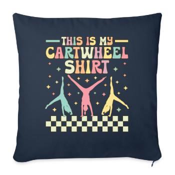 Groovy Gymnastique Gymnaste Acrobate C’est Mon Chariot - Housse de coussin décorative 45 x 45 cm - bleu marine - Devant