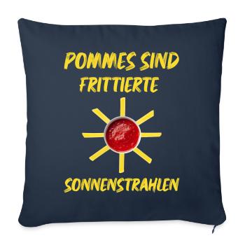 Pommes sind frittierte Sonnenstrahlen die Sonne - Sofakissenbezug 45 x 45 cm - Navy - Vorne