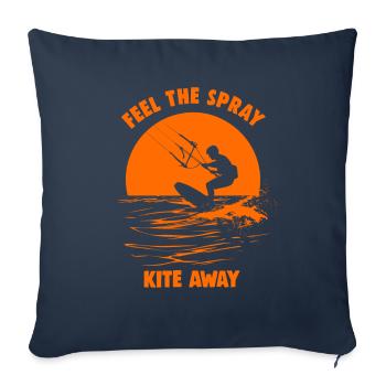Kitesurfing Feel the spray kite away - Sofa pillowcase 17,3'' x 17,3'' (45 x 45 cm) - navy - Front