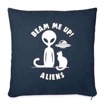 SciFi and Extraterrestrial Aliens and UFO Fan - Sofa pillowcase 17,3'' x 17,3'' (45 x 45 cm) - navy - Front
