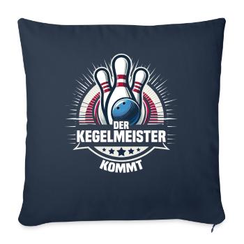 The bowling master is coming Kegel Kegelverein Design - Sofa pillowcase 17,3'' x 17,3'' (45 x 45 cm) - navy - Front