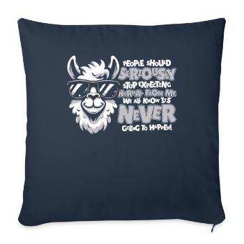 Lama Llama - Sofakissenbezug 45 x 45 cm - Navy - Vorne