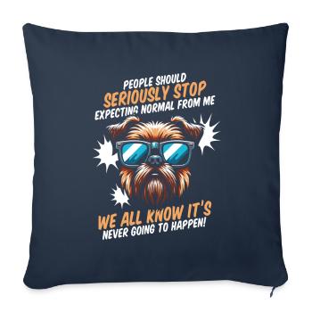 Griffon bruxellois - Housse de coussin décorative 45 x 45 cm - bleu marine - Devant