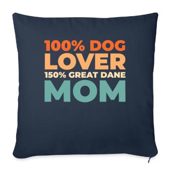 Dogue allemand - Housse de coussin décorative 45 x 45 cm - bleu marine - Devant