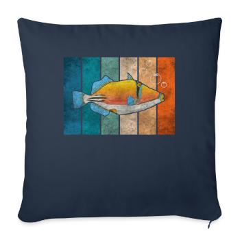 Humuhumunukunukuapua'a Hawaiian Reef Pusher - Sofa pillowcase 17,3'' x 17,3'' (45 x 45 cm) - navy - Front