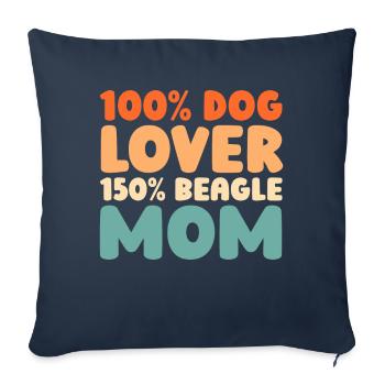 Beagle - Housse de coussin décorative 45 x 45 cm - bleu marine - Devant