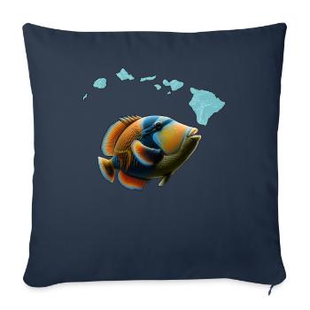 Humuhumunukunukuapua'a Hawaiian Reef Pusher - Sofa pillowcase 17,3'' x 17,3'' (45 x 45 cm) - navy - Front