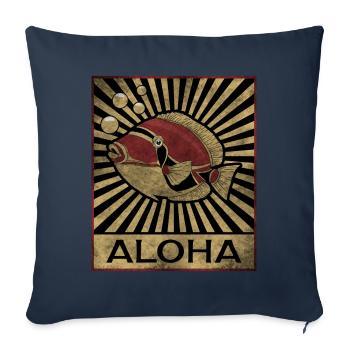 Humuhumunukunukuapua'a Hawaiian Reef Pusher - Sofa pillowcase 17,3'' x 17,3'' (45 x 45 cm) - navy - Front