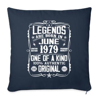 Vintage 1979 Juin 1979 Rétro Juin cadeau cool 1979 - Housse de coussin décorative 45 x 45 cm - bleu marine - Devant