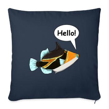 Humuhumunukunukuapua'a Hawaiian Reef Pusher - Sofa pillowcase 17,3'' x 17,3'' (45 x 45 cm) - navy - Front