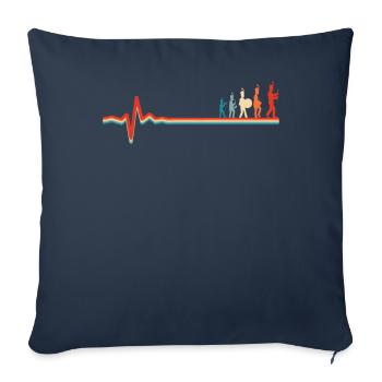 Fanfahrenzug Spielmannszug Ekg Heartbeat - Sofakissenbezug 45 x 45 cm - Navy - Vorne