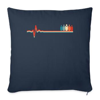 Chanteur de chorale Ekg Heartbeat - Housse de coussin décorative 45 x 45 cm - bleu marine - Devant