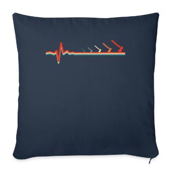 Axe Throwing Axe Thrower Ekg Heartbeat - Sofa pillowcase 17,3'' x 17,3'' (45 x 45 cm) - navy - Front
