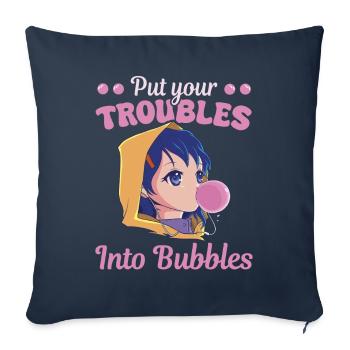 Candy Bubblegum Women Troubles Into Bubbles - Sofa pillowcase 17,3'' x 17,3'' (45 x 45 cm) - navy - Front