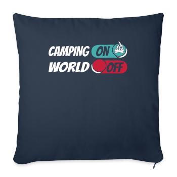 Tent Camping Camping Camping On World Off - Sofa pillowcase 17,3'' x 17,3'' (45 x 45 cm) - navy - Front