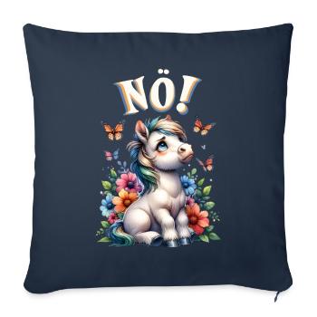 Horse funny saying nope! for horse lovers - Sofa pillowcase 17,3'' x 17,3'' (45 x 45 cm) - navy - Front