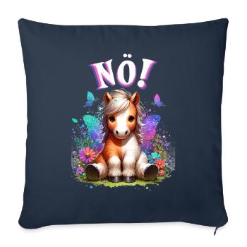 Horse funny saying nope! for horse lovers - Sofa pillowcase 17,3'' x 17,3'' (45 x 45 cm) - navy - Front